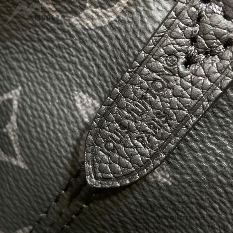 Louis Vuitton Neverfull Bandoulière Inside Out BB M15210 featuring Monogram Eclipse and grain leather with silver hardware