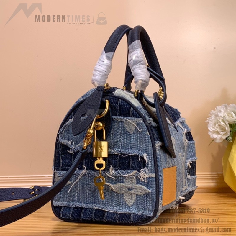 Louis Vuitton Speedy Bandoulière 25 M15276 - Denim and Colorblock with Monogram patches