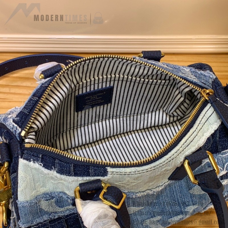 Louis Vuitton Speedy Bandoulière 25 M15276 - Denim and Colorblock with Monogram patches