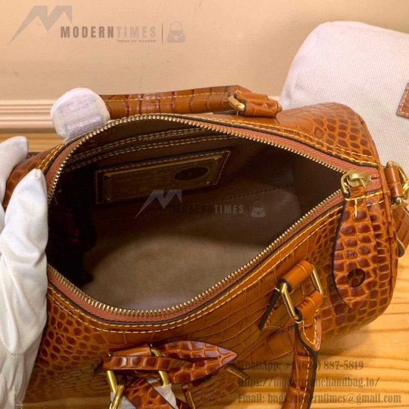 Louis Vuitton Speedy P9 Bandoulière 25 M24425 - Brown Crocodile-Embossed Leather Handbag with Monogram