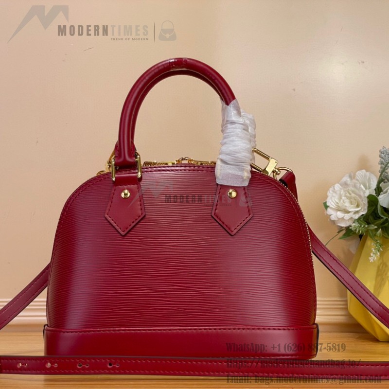 Louis Vuitton Sac Alma BB M25562 - Burgundy Monogram Epi Leather with Water Ripple Texture