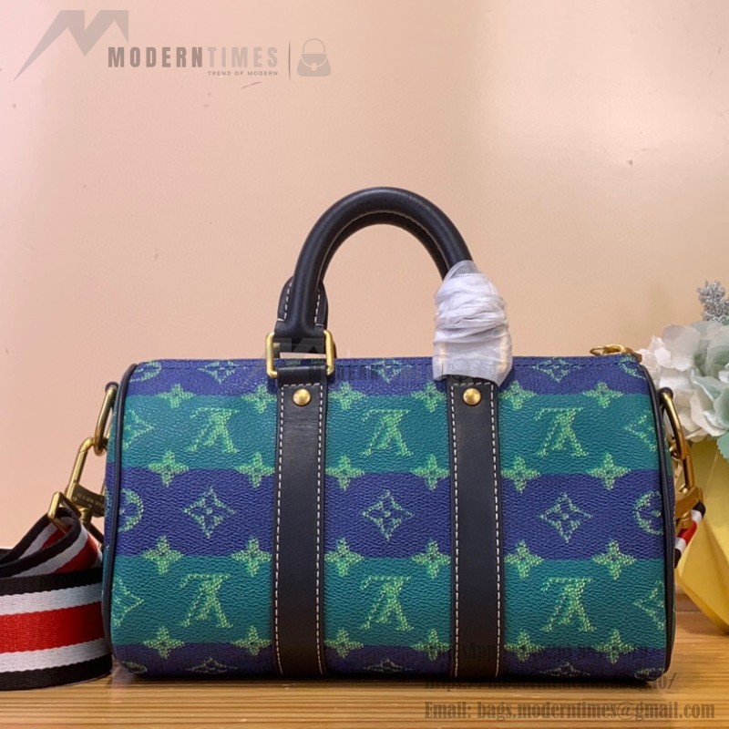 Louis Vuitton Keepall Bandoulière 25 M25786 - Blue-Green Floral Monogram Surfin’ Canvas