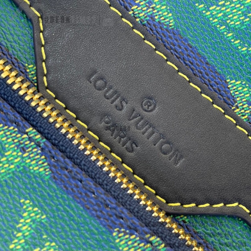 Louis Vuitton Trio Messenger Bag M26026 - Blue-Green Monogram Heritage Canvas with Striped Shoulder Strap