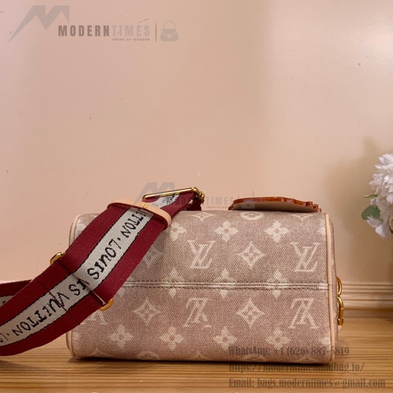 Louis Vuitton Speedy 20 Bandoulière Handbag with Cat Charm in Meowgram Canvas