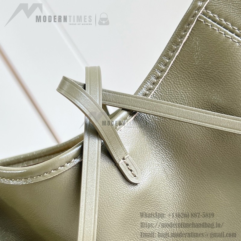 Louis Vuitton CarryAll Cargo Vibe Small Handbag in Green Lambskin Leather with Removable Chain and Monogram Logo