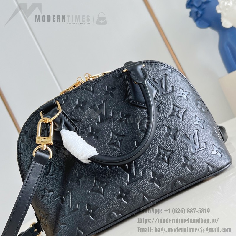 Louis Vuitton Alma BB Handbag in Monogram Canvas with Gold Lock and Key and Detachable Shoulder Strap