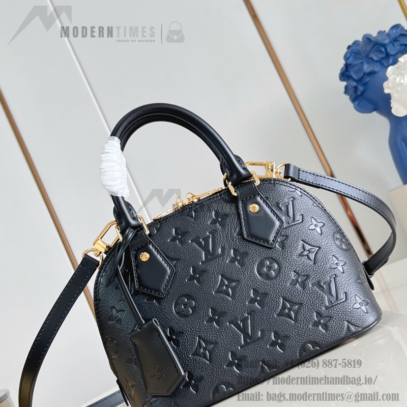 Louis Vuitton Alma BB Handbag in Monogram Canvas with Gold Lock and Key and Detachable Shoulder Strap