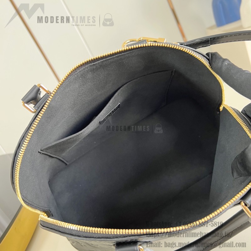 Louis Vuitton Alma PM Handbag in Monogram Canvas with Gold Lock and Key and Detachable Shoulder Strap