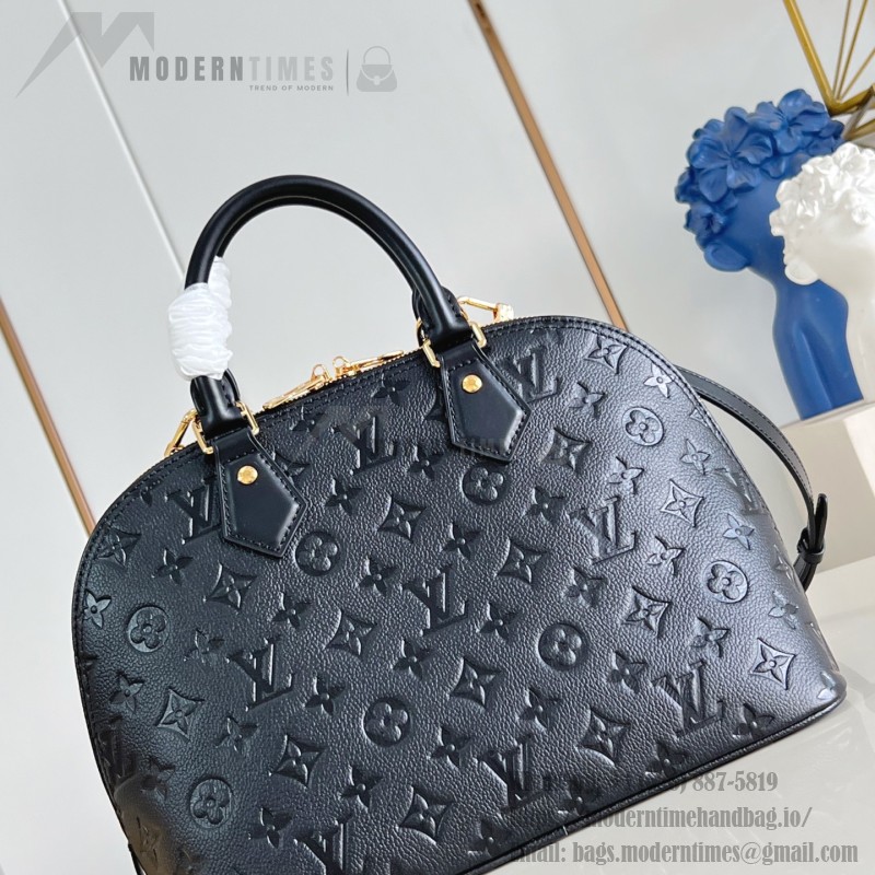 Louis Vuitton Alma PM Handbag in Monogram Canvas with Gold Lock and Key and Detachable Shoulder Strap