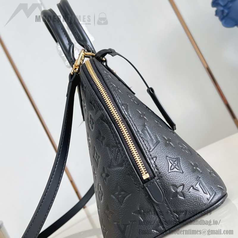 Louis Vuitton Alma PM Handbag in Monogram Canvas with Gold Lock and Key and Detachable Shoulder Strap