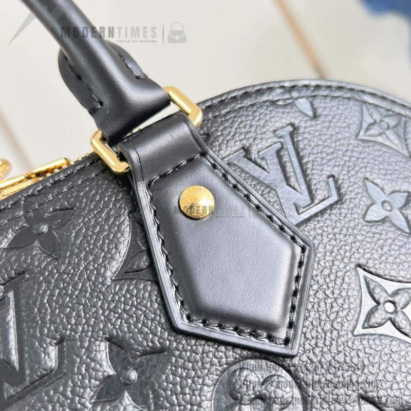 Louis Vuitton Alma PM Handbag in Monogram Canvas with Gold Lock and Key and Detachable Shoulder Strap