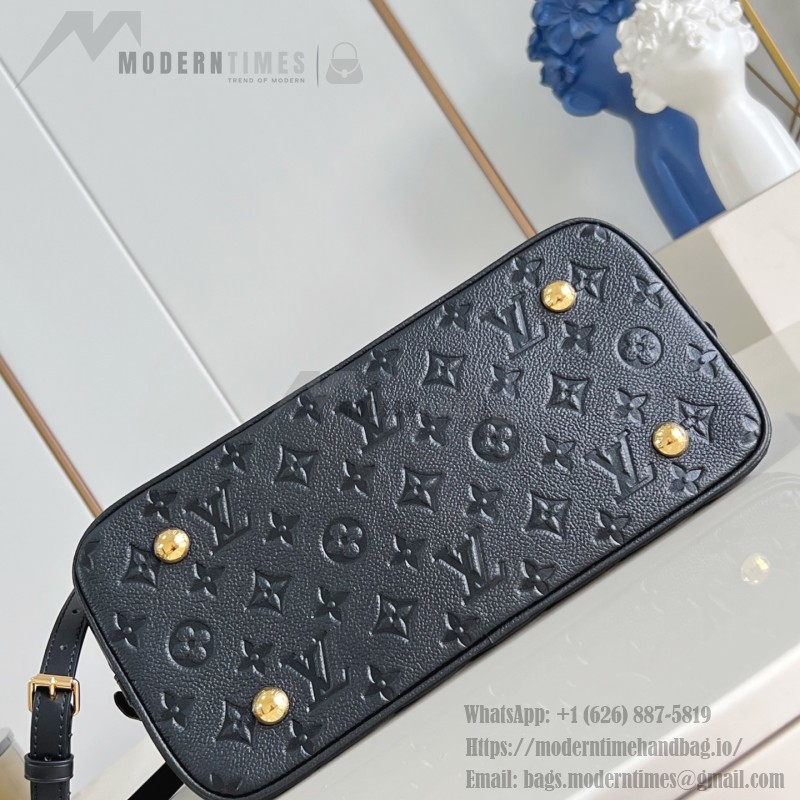Louis Vuitton Alma PM Handbag in Monogram Canvas with Gold Lock and Key and Detachable Shoulder Strap