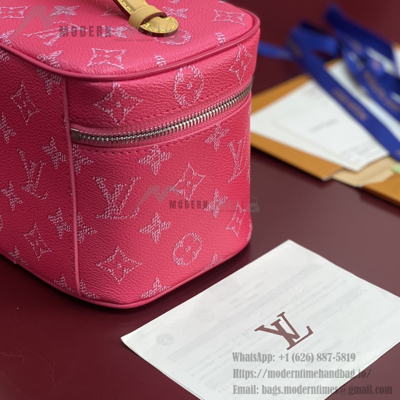 Louis Vuitton Nine BB Mini Makeup Bag in Fuchsia with Hidden Zipper Pocket
