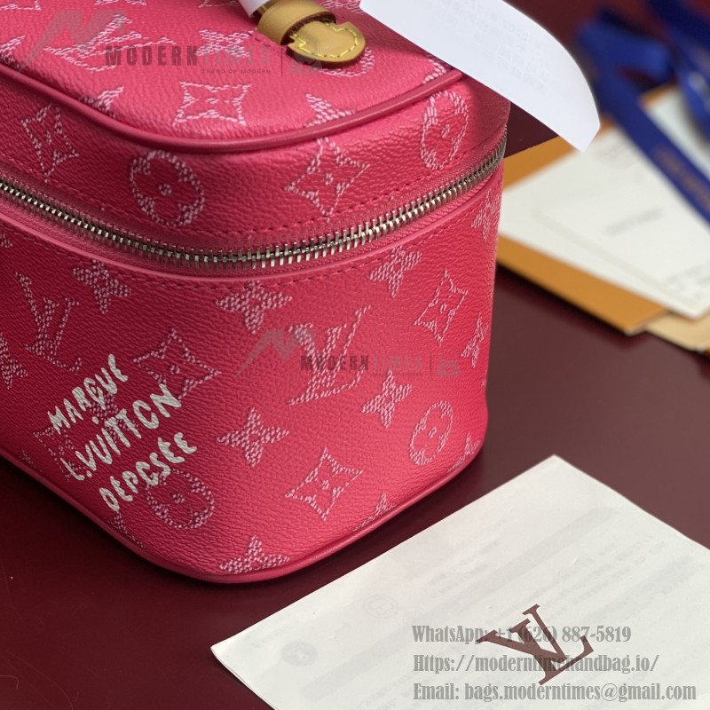 Louis Vuitton Nine BB Mini Makeup Bag in Fuchsia with Hidden Zipper Pocket