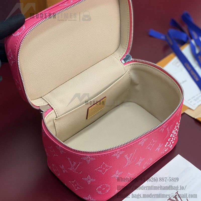 Louis Vuitton Nine BB Mini Makeup Bag in Fuchsia with Hidden Zipper Pocket
