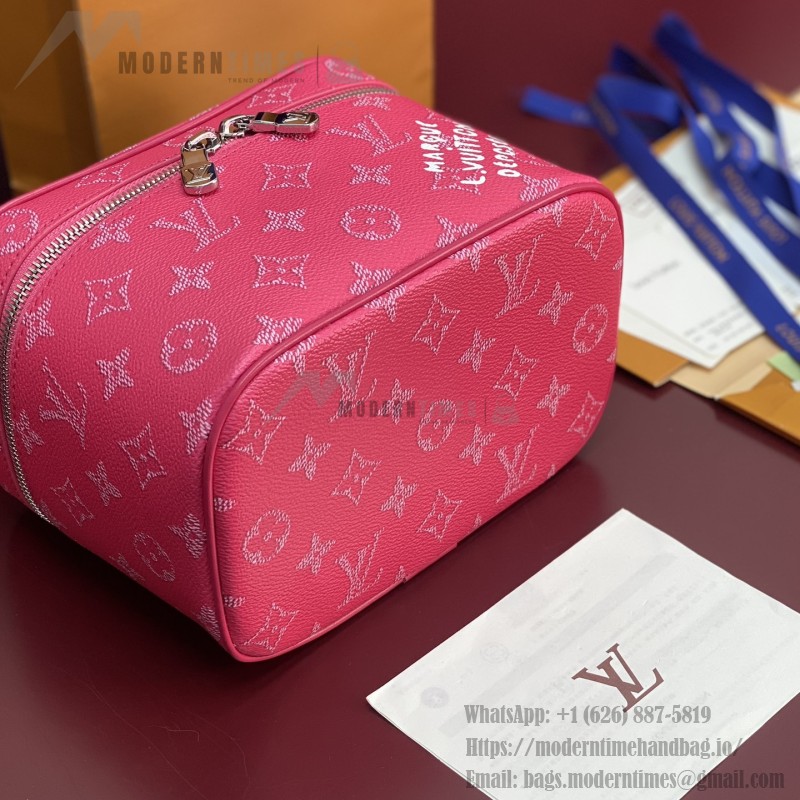 Louis Vuitton Nine BB Mini Makeup Bag in Fuchsia with Hidden Zipper Pocket