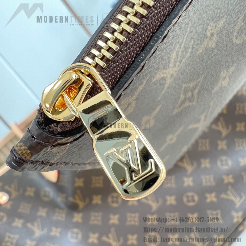 Louis Vuitton Neverfull Large Tote Bag in Monogram Canvas with Leather Trim and Detachable Pouch