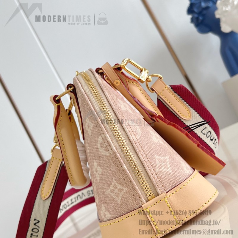 Louis Vuitton M25728 Alma BB Handbag with Meowgram Canvas and Leather Trims