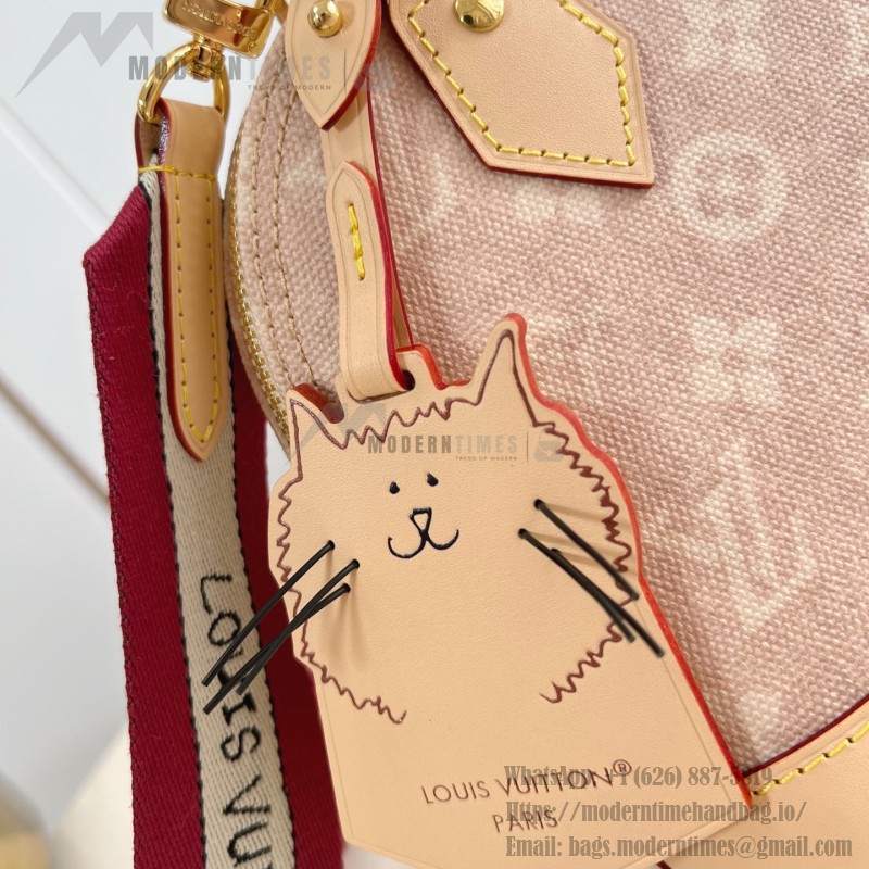 Louis Vuitton M25728 Alma BB Handbag with Meowgram Canvas and Leather Trims