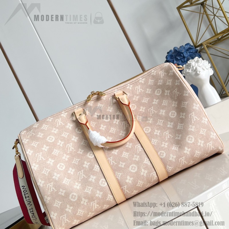 Louis Vuitton M25787 Keepall Bandoulière 45 Travel Bag with Meowgram Canvas and Cat-Shaped Logo