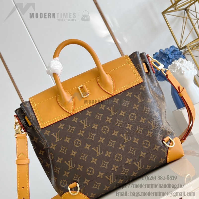 Louis Vuitton M25989 Steamer 30 Handbag with Monogram Canvas and Dual Front Pockets