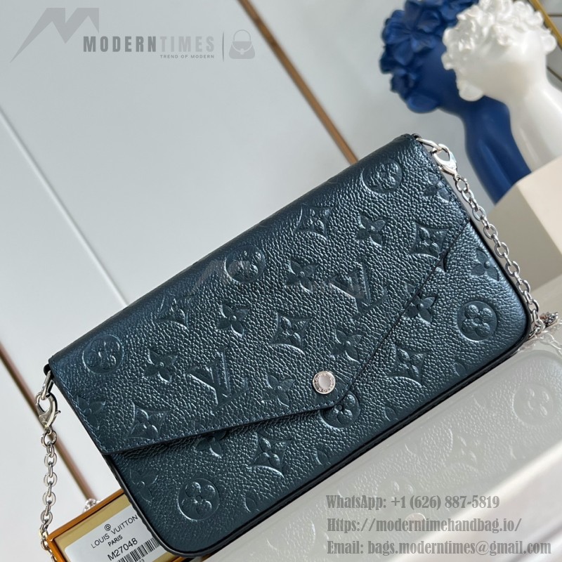 Louis Vuitton Pochette Félicie Chain Bag with snap button closure and detachable pockets