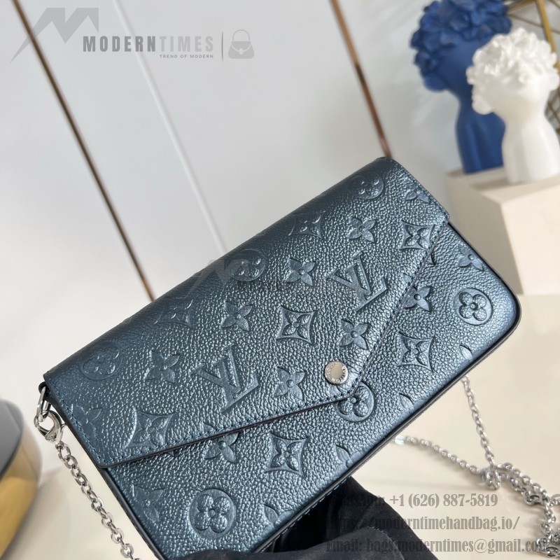 Louis Vuitton Pochette Félicie Chain Bag with snap button closure and detachable pockets