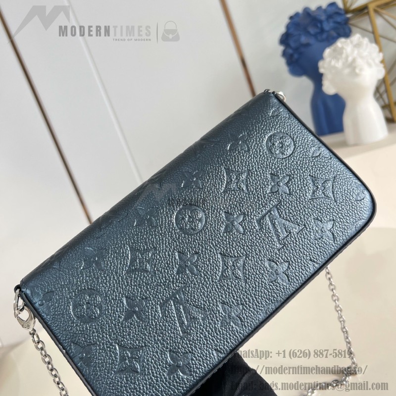 Louis Vuitton Pochette Félicie Chain Bag with snap button closure and detachable pockets