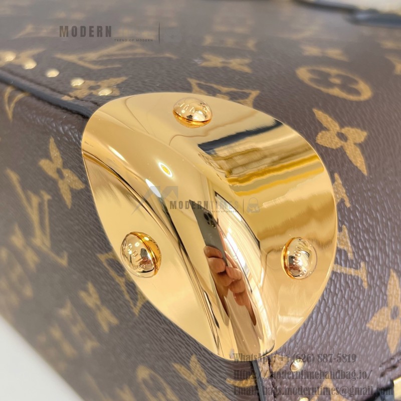 Louis Vuitton Trunk Alma Mini Handbag with Monogram Canvas and cowhide leather trims