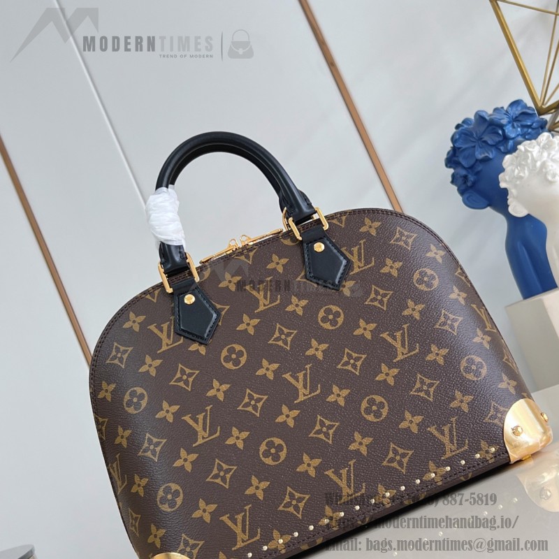 Louis Vuitton Trunk Alma Mini Handbag with Monogram Canvas and cowhide leather trims