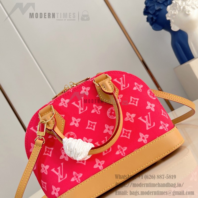 Louis Vuitton Alma BB Handbag with Damier Ebene canvas and leather key pouch