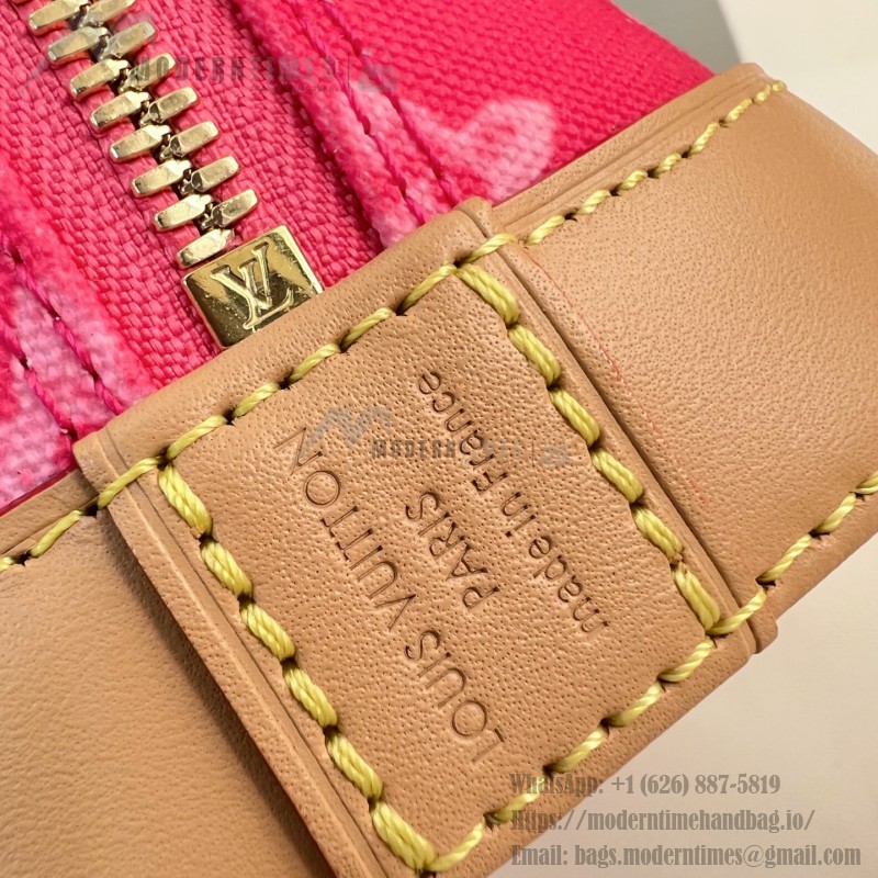 Louis Vuitton Alma BB Handbag with Damier Ebene canvas and leather key pouch
