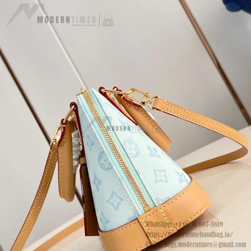 Louis Vuitton Alma BB Handbag with Damier Ebene canvas and leather key pouch