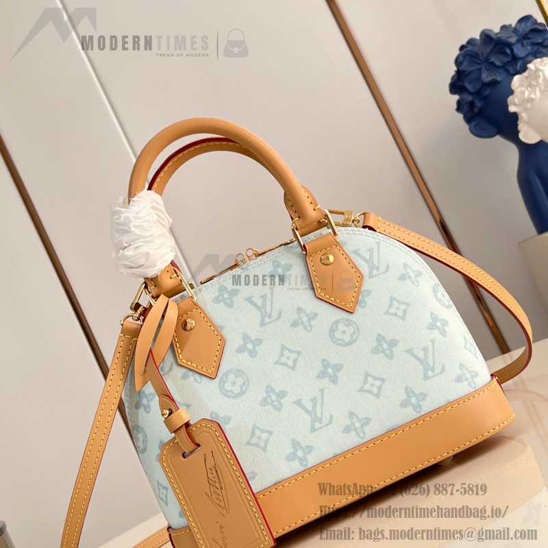 Louis Vuitton Alma BB Handbag with Damier Ebene canvas and leather key pouch