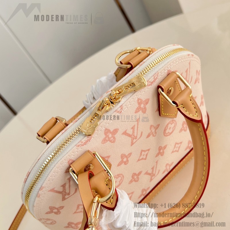 Louis Vuitton Alma BB Handbag with Damier Ebene canvas and leather key pouch