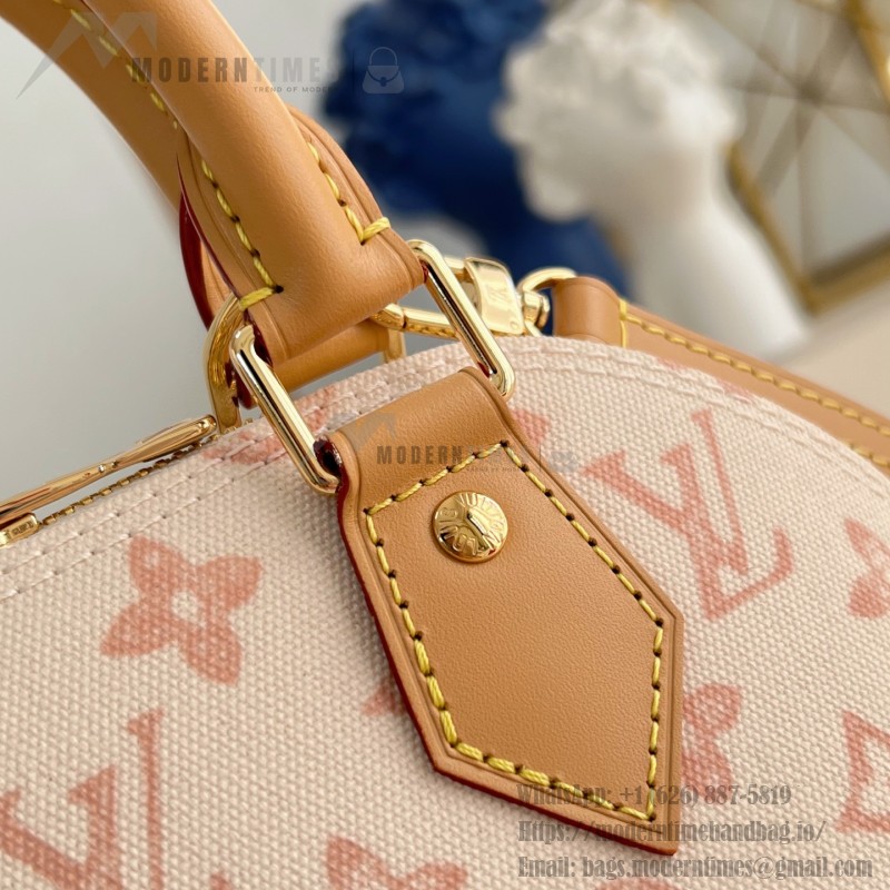 Louis Vuitton Alma BB Handbag with Damier Ebene canvas and leather key pouch