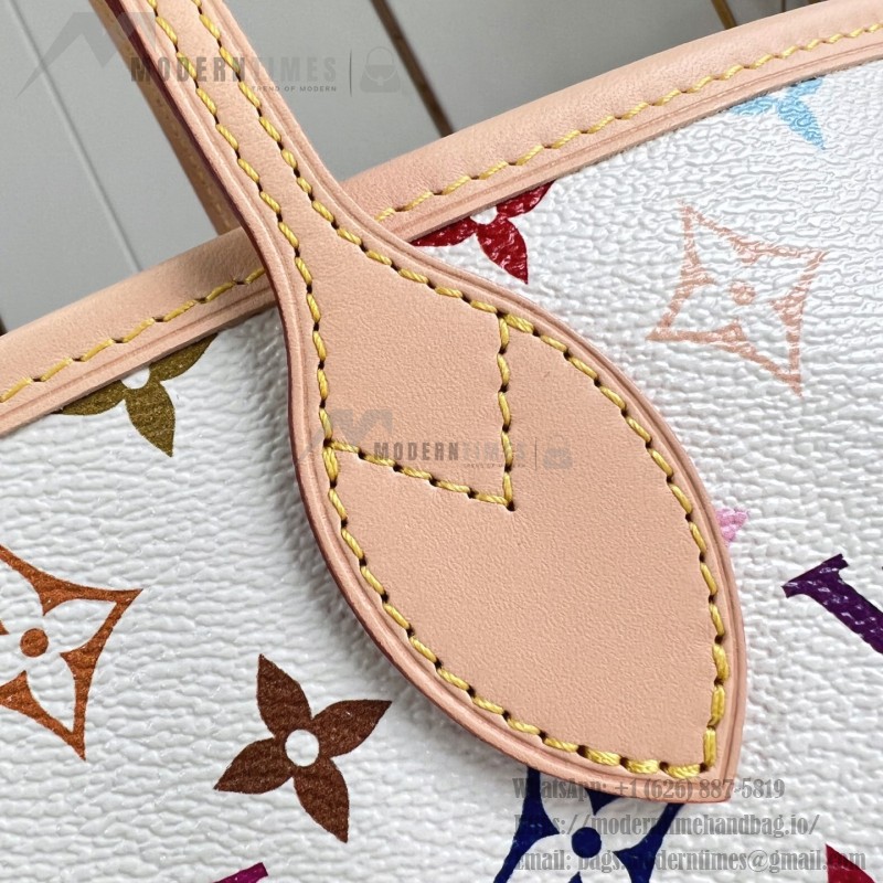 Louis Vuitton Neverfull MM x Takashi Murakami Edition with vibrant hues and cowhide leather accents
