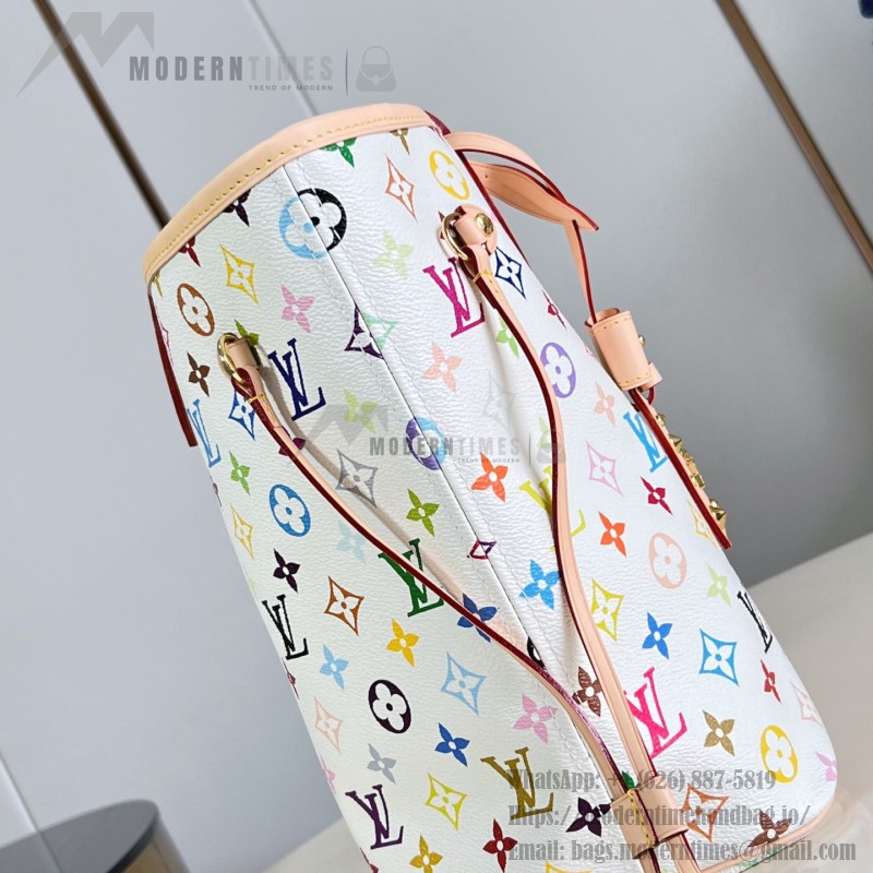 Louis Vuitton Neverfull MM x Takashi Murakami Edition with vibrant hues and cowhide leather accents