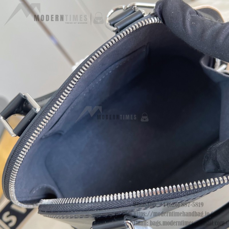 Louis Vuitton Alma BB Handbag in Epi leather with signature embroidery and jacquard shoulder strap