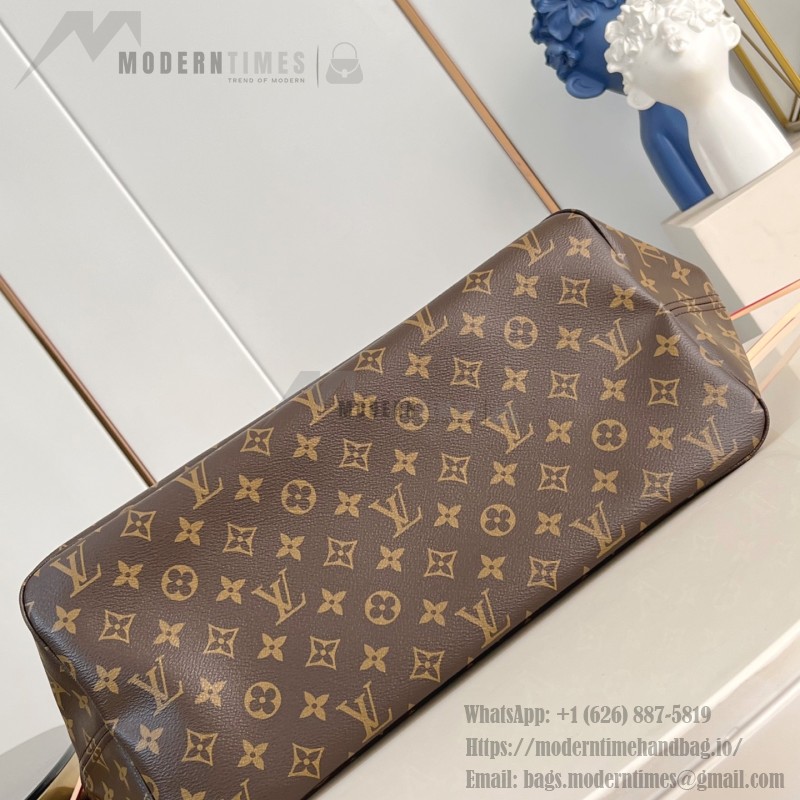 Louis Vuitton Neverfull GM in Damier Ebene with cowhide leather trims and adjustable side straps