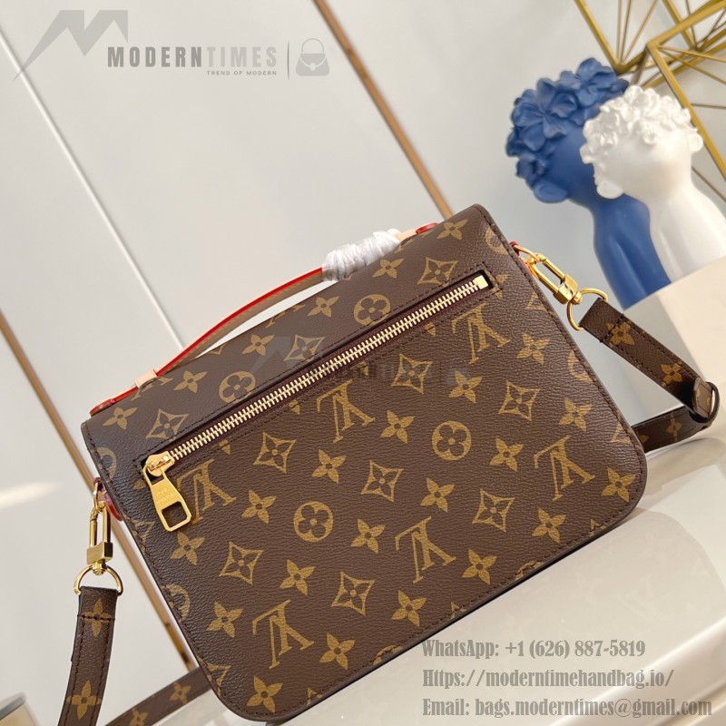Louis Vuitton Pochette Métis Handbag with Monogram Canvas and polished S-lock closure