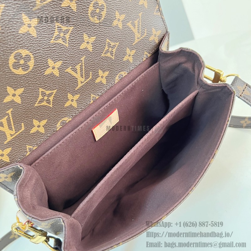 Louis Vuitton Pochette Métis Handbag with Monogram Canvas and polished S-lock closure