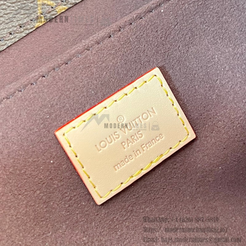 Louis Vuitton Pochette Métis Handbag with Monogram Canvas and polished S-lock closure