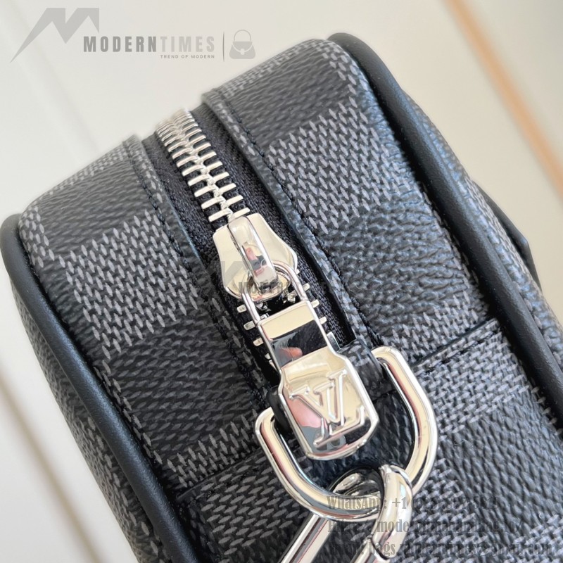 Louis Vuitton Pochette Kasai in Damier Graphite Canvas with Wrist Strap