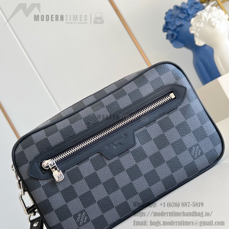 Louis Vuitton Pochette Kasai in Damier Graphite Canvas with Wrist Strap