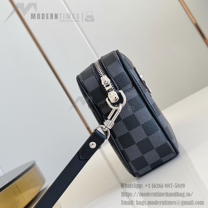 Louis Vuitton Pochette Kasai in Damier Graphite Canvas with Wrist Strap