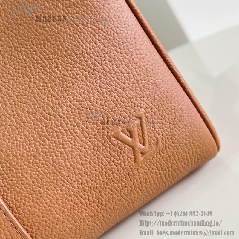 Louis Vuitton Keepall Bandoulière 35 in Waxed Calfskin with LV Initials Embossing