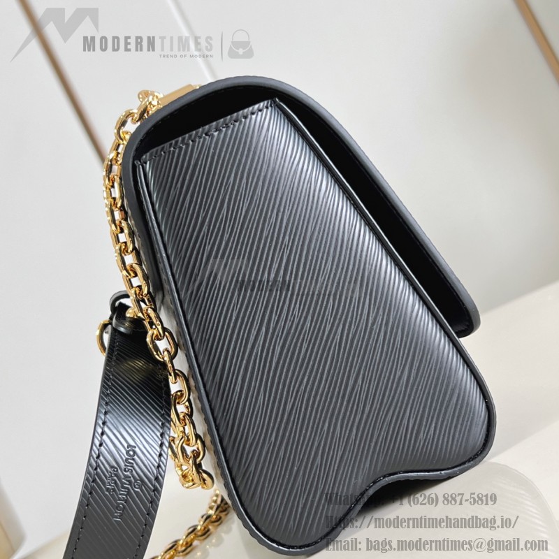 Louis Vuitton Twist Medium Handbag in Black Epi Leather with Colorful Enamel LV Twist Lock
