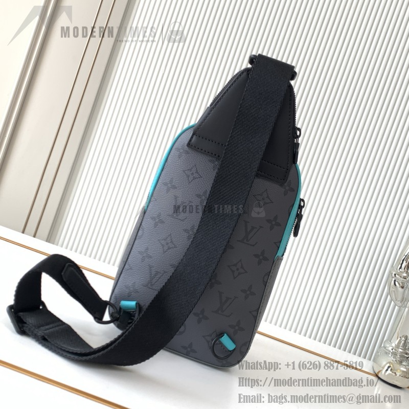 Louis Vuitton Avenue Small Shoulder Bag in Monogram Eclipse Canvas with Zipper Pocket