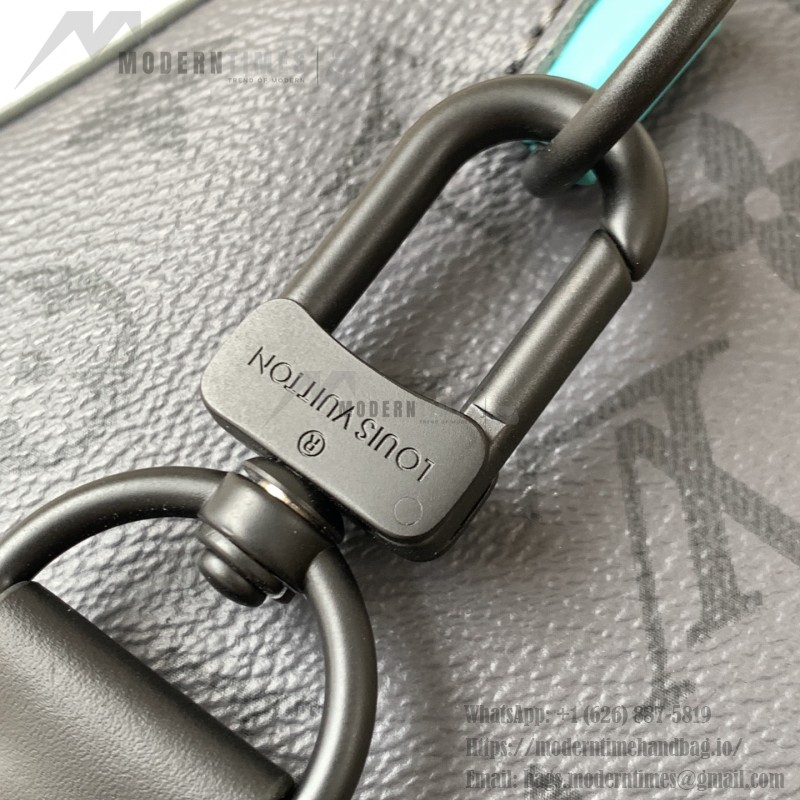 Louis Vuitton Avenue Small Shoulder Bag in Monogram Eclipse Canvas with Zipper Pocket